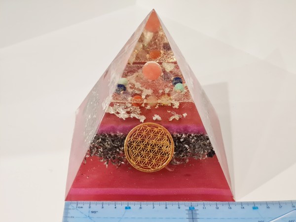 Orgonite pyramide quartz rose bracelet 7 chakras